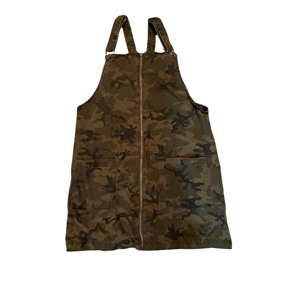 Camouflage Zip-Up Overall Dress